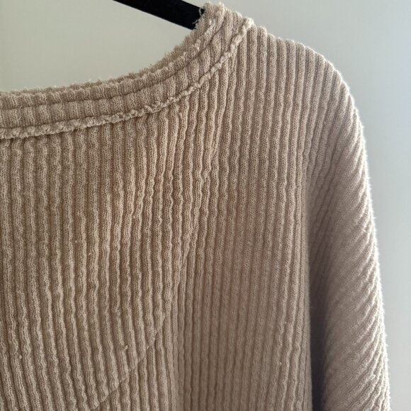 Free People Easy V Pullover Sweater - Beige - Picture 2 of 6